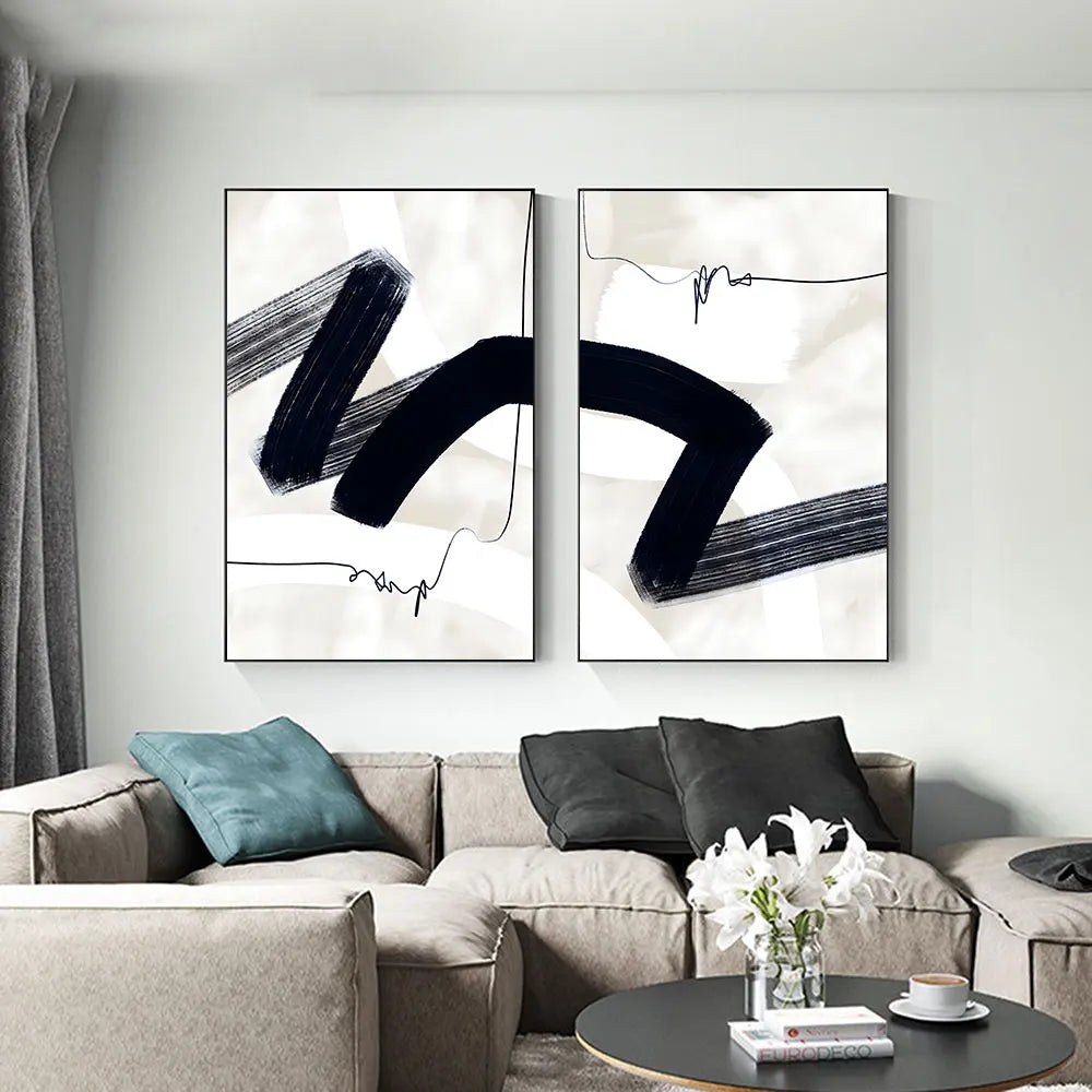 2Pcs Abstract Wave Art