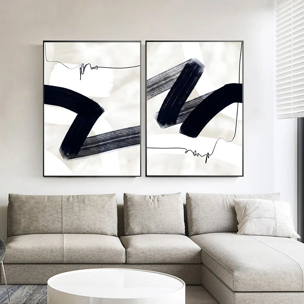 2Pcs Abstract Wave Art