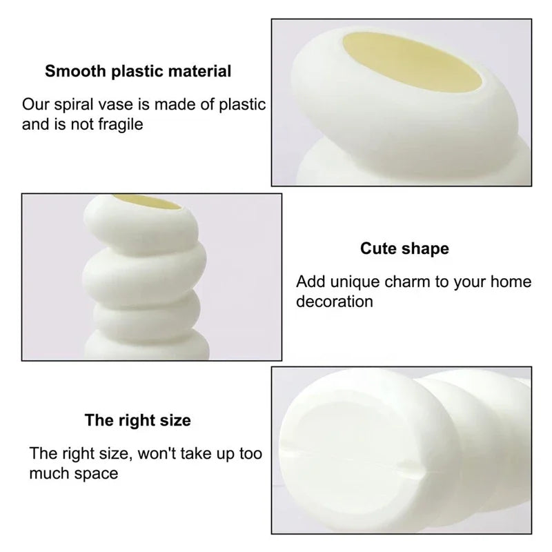 1PC Spiral White Vase