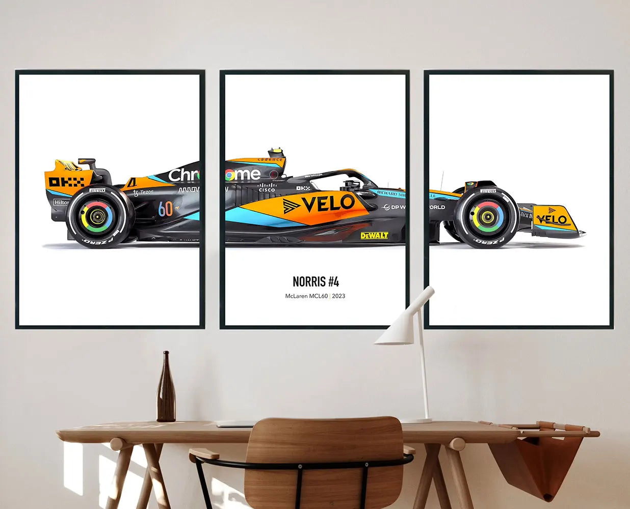 Set of 3 F1 Car Paintings