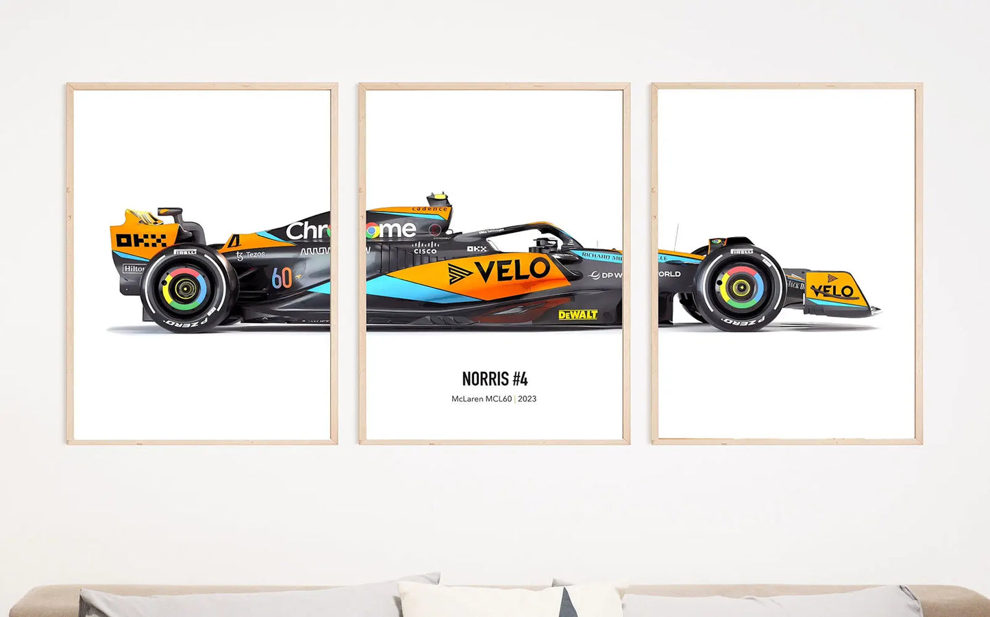 Set of 3 F1 Car Paintings