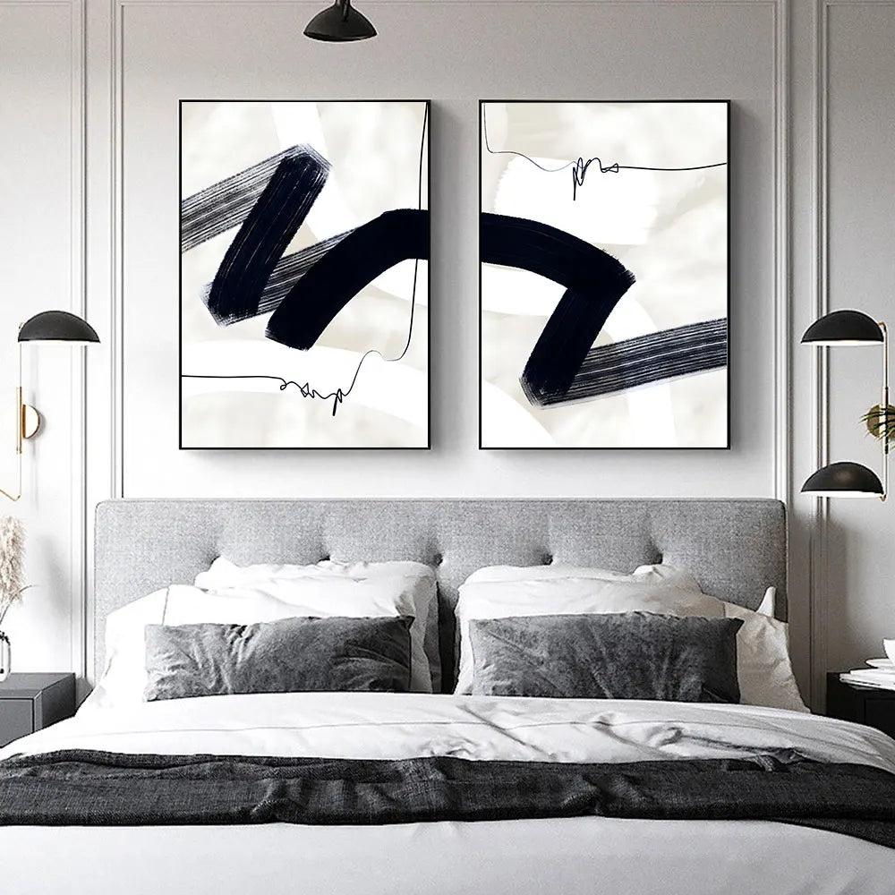 2Pcs Abstract Wave Art