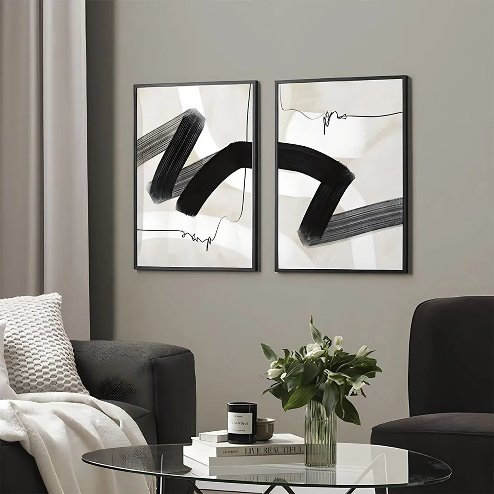 2Pcs Abstract Wave Art